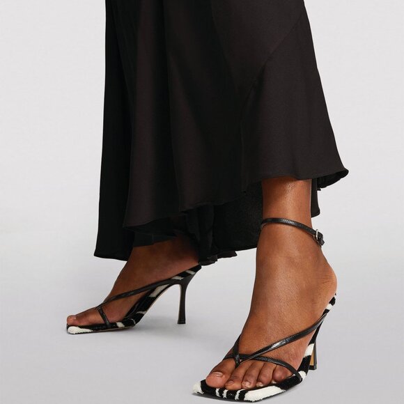 BOTTEGA VENETA MICROFIBER FAUX FUR CARPET STRETCH STRAP SANDAL ZEBRA SIZE 37 - Picture 4 of 13